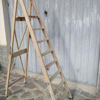 Scala in legno da lavoro 7 pioli con piattaforma