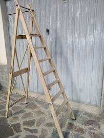 Scala in legno da lavoro 7 pioli con piattaforma