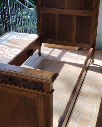 Letti in legno intarsiato primi 900
