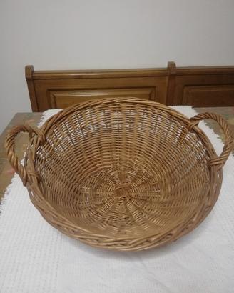Cesto Vimini Artigianale Vintage Diametro 40 Cm 