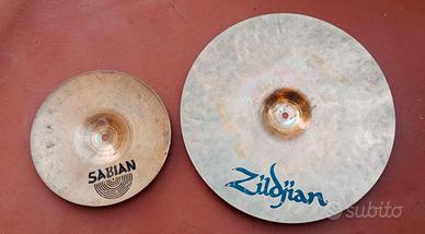 Rullante Pearl, Crash Zildjian, Splash Sabian