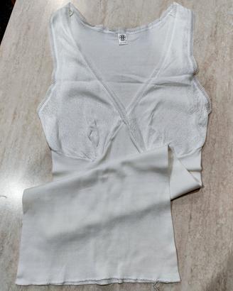 Canottiera intima donna bianca taglia 7