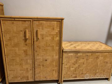 Mobili in giunco/midollino anche singoli (5 pezzi)