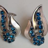 Orecchini TRIFARI Crown Silvertone vintage 