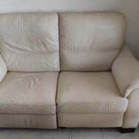 Divano in pelle beige 2 posti