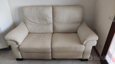 Divano in pelle beige 2 posti