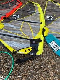 vela windsurf ezzy wave 4,2 con albero 3,70