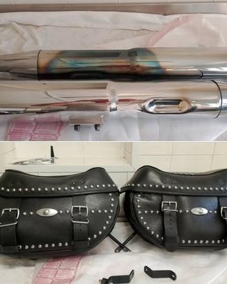 Borse pelle harley marmitte vance & Hines touring