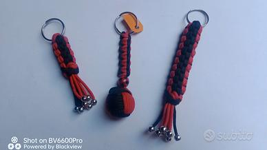 set di 3 portachiavi in paracord