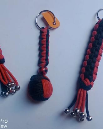 set di 3 portachiavi in paracord