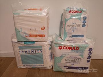 15 pannoloni + 8 pants + 30 traverse