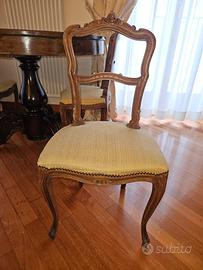 Set di 4 sedie antiche in noce  fine '800