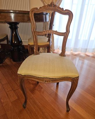 Set di 4 sedie antiche in noce  fine '800