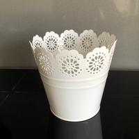 Vasetto in latta bianco