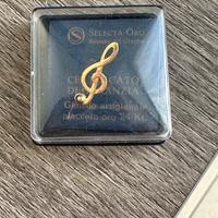 SPILLA IN ORO 24 CARATI ( Chiave di violino )