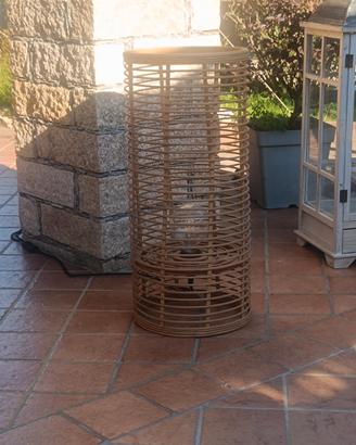 Lampada da terra in rattan/vimini stile naturale 