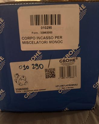 Corpo incasso per miscelatori