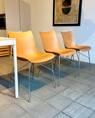 KARTELL sedie P WOOD ,set sedie in legno curvato