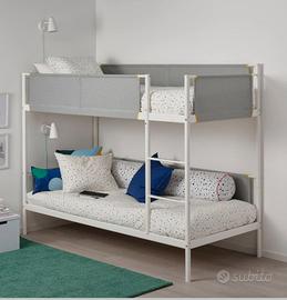 Letto a castello in metallo Ikea mod VITVAL