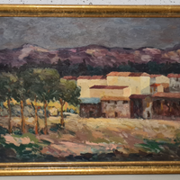 Quadro paesaggio olio su tavola