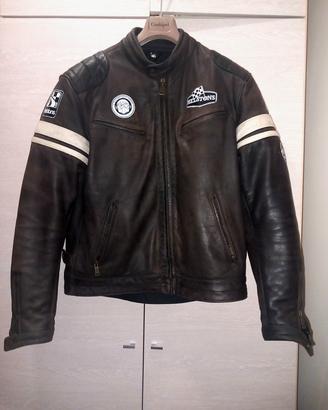 Giacca moto Helstons in pelle, con protezioni