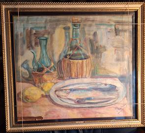 Quadro olio su tela natura morta firmato Properzi 