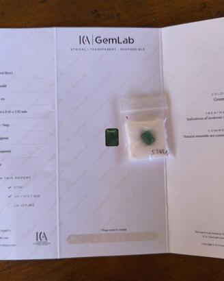 Smeraldo 5,34ct Naturale Certificato ICA GemLab