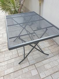 TAVOLO DA GIARDINO PIEGHEVOLE IN ACCIAIO ZINCATO
