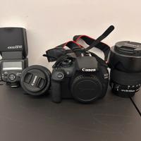 Canon EOS 1200D con obbiettivi e accessori