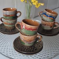 Set caffè per 6 in ceramica smaltata
