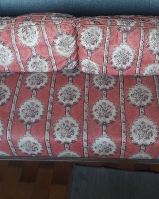 Divano ottomana vintage in legno
