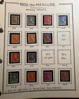 Francobolli Francia 1938 - 1942