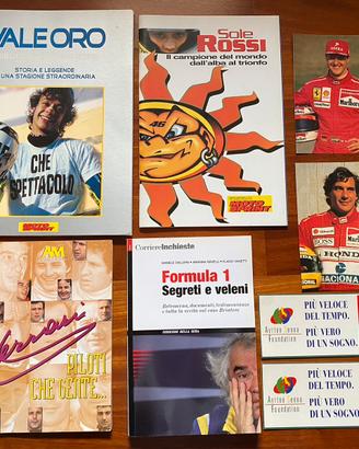 Libri, cartoline e adesivi su F1 e Motomondiale