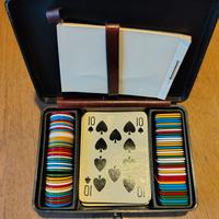 KIT DA VIAGGIO in pelle VINTAGE poker anni 70 80