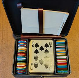 KIT DA VIAGGIO in pelle VINTAGE poker anni 70 80
