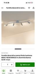 Faretti decorativi grigio direzionali 4 luci