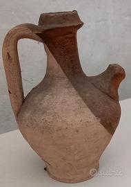Piccola antica anfora, vaso bicolore altezza 13 cm