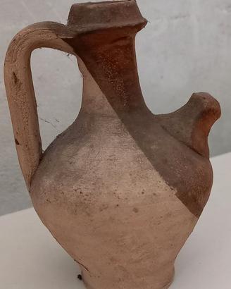 Piccola antica anfora, vaso bicolore altezza 13 cm