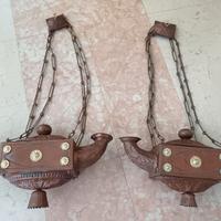 Coppia  lampade neoclassiche venete a navicella