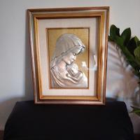 quadro Madonna con bambino argento 996