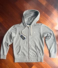 Felpa Polo Ralph Lauren grigia con zip e cappuccio