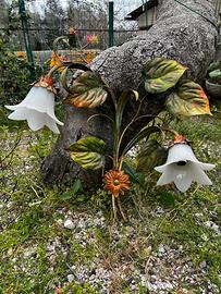 Lampadario applique con fiori