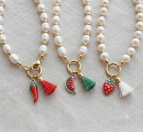 Collana perle ciondol oe nappina