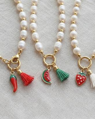 Collana perle ciondol oe nappina