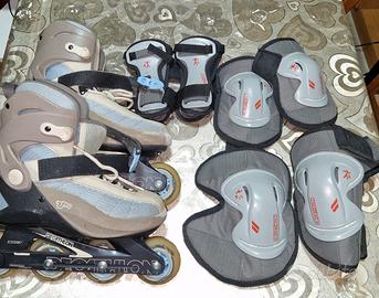 Pattini in linea n°41 + set completo di protezioni