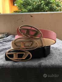 Set 3 cinture diesel, nera bianca rosa