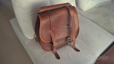 Moto Borsa/bisaccia vero cuoio 