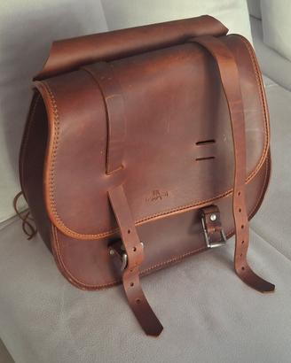 Moto Borsa/bisaccia vero cuoio 