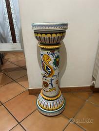 Colonna Porta-Vaso Maiolica Veschini Vintage