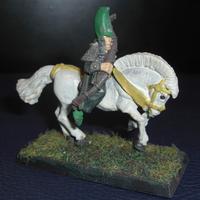 Miniatura in piombo di guerriero a cavallo